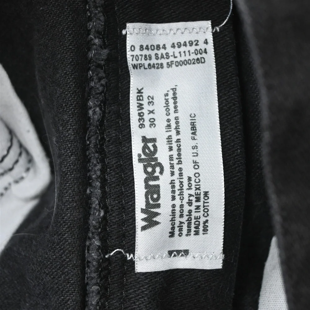 Wrangler 30x32 Black Denim 936WWZ Cowboy Cut Western Mens Jeans
